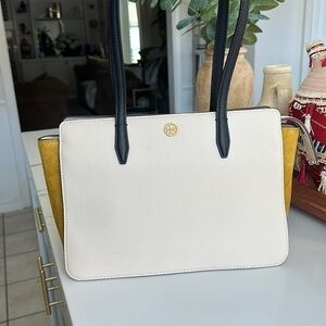 Tory Burch Robinson color lock small leather tote